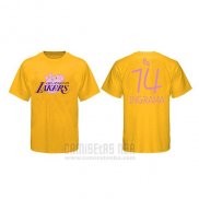 Camiseta Manga Corta Brandon Ingram Los Angeles Lakers Amarillo Peppa Pig Cruzado