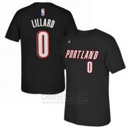 Camiseta Manga Corta Damian Lillard Portland Trail Blazers Negro2