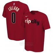 Camiseta Manga Corta Damian Lillard Portland Trail Blazers Rojo 2019-20 Ciudad