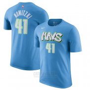 Camiseta Manga Corta Dirk Nowitzki Dallas Mavericks Azul 2019-20 Ciudad