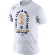 Camiseta Manga Corta Golden State Warriors Blanco 2018 NBA Finals Champions