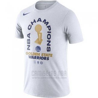 Camiseta Manga Corta Golden State Warriors Blanco 2018 NBA Finals Champions