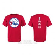 Camiseta Manga Corta Joel Embiid Philadelphia 76ers Rojo4
