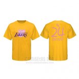 Camiseta Manga Corta Kobe Bayant Los Angeles Lakers Amarillo Peppa Pig Cruzado