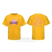 Camiseta Manga Corta Kobe Bayant Los Angeles Lakers Amarillo Peppa Pig Cruzado