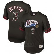 Camiseta Manga Corta Philadelphia 76ers Allen Iverson #3 Negro2