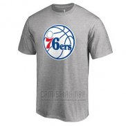 Camiseta Manga Corta Philadelphia 76ers Gris
