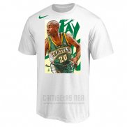 Camiseta Manga Corta Seattle SuperSonics Gary Payton Blanco