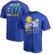 Camiseta Manga Corta Stephen Curry Golden State Warriors Azul 2018 NBA Finals Champions