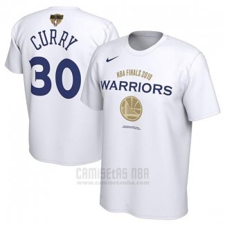 Camiseta Manga Corta Stephen Curry Golden State Warriors NBA Finals 2019 Blanco