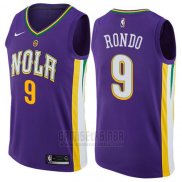 Camiseta New Orleans Pelicans Rondo #9 Ciudad 2017-18 Violeta