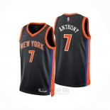 Camiseta New York Knicks Carmelo Anthony #7 Ciudad 2022-23 Negro