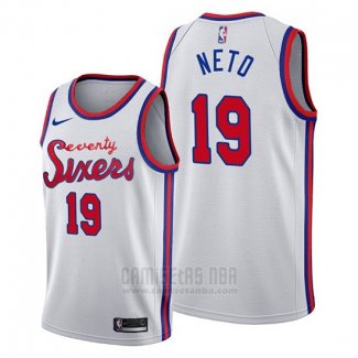 Camiseta Philadelphia 76ers Raul Neto #19 Classic 2019-20 Blanco