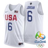 Camiseta USA 2016 Lebron James #6 Blanco