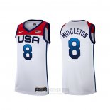 Camiseta USA 2021 Khris Middleton #8 Blanco