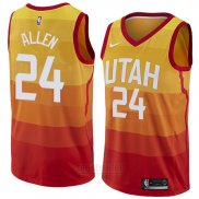 Camiseta Utah Jazz Grayson Allen #24 Ciudad 2018 Amarillo
