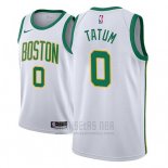 Camiseta Boston Celtics Jayson Tatum #0 Ciudad 2018-19 Blanco
