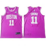Camiseta Boston Celtics Kyrie Irving #11 Autentico Rosa