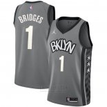 Camiseta Brooklyn Nets Mikal Bridges #1 Statement Gris