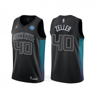 Camiseta Charlotte Hornets Cody Zeller #40 Ciudad Negro