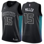 Camiseta Charlotte Hornets Miller #15 Ciudad 2017-18 Negro