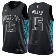 Camiseta Charlotte Hornets Miller #15 Ciudad 2017-18 Negro