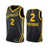 Camiseta Golden State Warriors Brandin Podziemski #2 Ciudad 2023-24 Negro