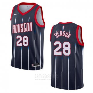 Camiseta Houston Rockets Alperen Sengun #28 Ciudad 2022-23 Negro