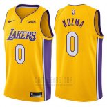 Camiseta Los Angeles Lakers Kyle Kuzma #0 2017-18 Amarillo