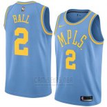 Camiseta Los Angeles Lakers Lonzo Ball #2 Classic 2017-18 Azul