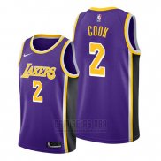 Camiseta Los Angeles Lakers Quinn Cook #2 Statement Violeta