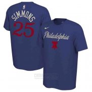 Camiseta Manga Corta Ben Simmons Philadelphia 76ers Azul 2019-20 Ciudad