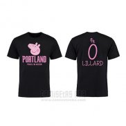 Camiseta Manga Corta Damian Lillard Portland Trail Blazers Negro Peppa Pig Cruzado