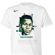 Camiseta Manga Corta Giannis Antetokounmpo Milwaukee Bucks Blanco