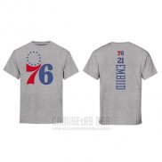 Camiseta Manga Corta Joel Embiid Philadelphia 76ers Gris