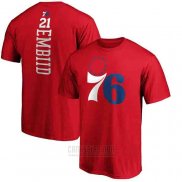Camiseta Manga Corta Joel Embiid Philadelphia 76ers Rojo5