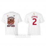 Camiseta Manga Corta Kawhi Leonard Toronto Raptors 2019 NBA Finals Champions Caricature Roster Blanco