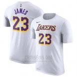 Camiseta Manga Corta Lebron James Los Angeles Lakers Blanco
