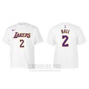 Camiseta Manga Corta Lonzo Ball Los Angeles Lakers Blanco