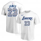 Camiseta Manga Corta Los Angeles Lakers LeBron James Blanco