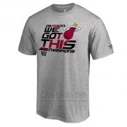 Camiseta Manga Corta Miami Heat Gris Southeast Division Champions Locker Room