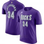 Camiseta Manga Corta Milwaukee Bucks Giannis Antetokounmpo Classic 2022-23 Violeta