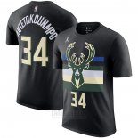 Camiseta Manga Corta Milwaukee Bucks Giannis Antetokounmpo Statement Negro