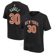 Camiseta Manga Corta New York Knicks Julius Randle Ciudad 2022-23 Negro