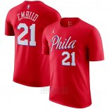 Camiseta Manga Corta Philadelphia 76ers Joel Embiid Statement Rojo