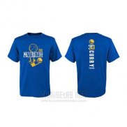 Camiseta Manga Corta Stephen Curry Golden State Warriors Azul 2018 NBA Finals2