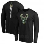 Camiseta Manga Larga Giannis Antetokounmpo Milwaukee Bucks 2019-20 Negro