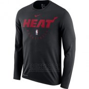 Camiseta Manga Larga Miami Heat Negro Practice Legend Performance2