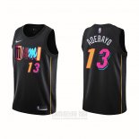 Camiseta Miami Heat Bam Adebayo #13 Ciudad 2021-22 Negro