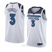 Camiseta Minnesota Timberwolves Jarojo Terrell #3 Association 2018 Blanco